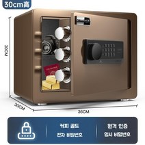 미니금고 돈통 소형 가정용 사무실 도난 방지 스마트 와이파이 금고 금괴, 30cm-커피골드 비밀번호