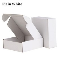 DYDBB 로고가 있는 인쇄 선물 상자 골지 우편함 포장 소기업 의류 헤어, [03] 24.5x16cm, [03] Plain White