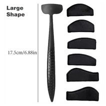 6in 1 아이 섀도우 스텐실 주름 라인 키트 레이지 픽서 눈썹 스탬프 씰 몰드 컷 메이크업 도구 세트, 02 Large with OPP Bag