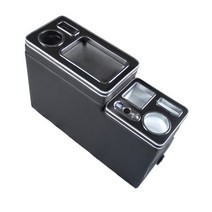 콘솔트레이 팔걸이 상자 중앙 저장 상자, 블랙 USB포트 무드램프 장착, BTINABUW