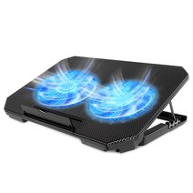 밍 노트북 쿨러 듀얼팬 노트북쿨러 거치대 USB2포트, 검은 색