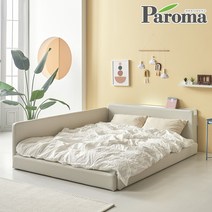 파로마 유어 LED 슬림 독립형 침대 Q, 한쪽가드형(크림화이트), Q_독립스프링 매트