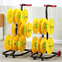 케이블 풀링기 포설기 원판 선통대 와이어 회전대, 4개 디스크 엘로우