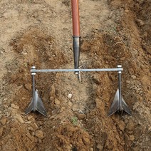수동 2중 쟁기 소형 경운기 농지 텃밭 원예, 조정 가능한 15-40cm 도랑 괭이