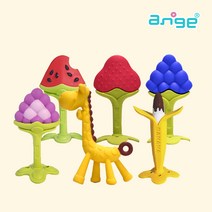 앙쥬 베스트 치발기 2종 (선택) + 케이스 2p + 집게홀더 2p 세트, 딸기+기린