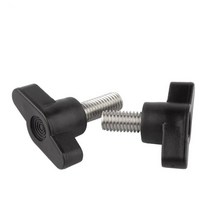 M6 손잡이 볼트 스테인리스 스틸 플라스틱 27mm 36mm 헤드 돌리기 쉬운 나비 나사, M6 (Head 27mm), 15mm (4pcs), 1개