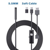 Camra-endoscopique industrielle IP67 tanche 5.5mm 7mm 3 en 1 안드로이드 PC USB 6led 지원, 01 5 5mm soft cable_03 2m, [01] 5 5mm soft cable
