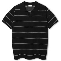 일루소 하프 단가라 오픈 카라 반팔 니트 티셔츠