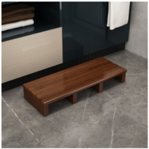 키높이 발판 싱크대 사무실 넓은 받침대 원목 주방 책상 디딤돌 디딤판, 120x30x15 브라운