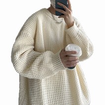 코디코치 남성 데일리 무지 라운드 루즈핏 니트 티셔츠