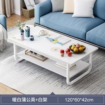 찻상 커피 테이블 작은 아파트 테이블 렌탈 하우스 심플 모던 미니멀 소파 사이드 몇 가지 간단한 거실 홈 커피 테이블 티 테이블, 업그레이드 버전 대담한 120cm 따뜻한 흰색 민들레