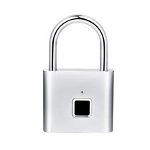 현관문번호키 블랙 실버 열쇠가 없는 USB 충전식 지문 스마트 도어 잠금 자물쇠빠른 잠금 해제 아연 합금 금 자체 개발 칩, 02 은