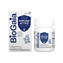 바이오가이아 유산균 비타민D3 이뮨 액티브 프로텍티스 프로바이오틱스 Biogaia 1억CFU 2000IU 60캡슐, 1개, 기본