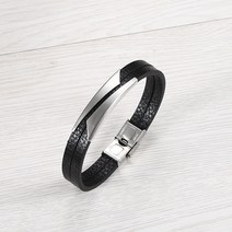 Z3JC 남성 가죽 스테인리스 스틸 엘보 티타늄 스틸 팔찌