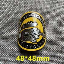 접이식 미니 초경량 자전거Mongoose-빈티지 클래식 자전거 헤드 배지 알루미늄 데칼 스티커 MTB BMX 접이, 02 yellow mongooxx, 한개옵션1
