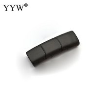 비즈공예 원석 팔찌 자석 버클 스테인레스 스틸 걸쇠 가죽 코드 Diy 만들기 결과 3 섹션 2 피스, 02 Matte  black color