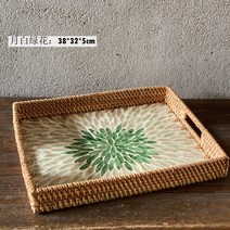 대나무채반 미니 소쿠리 송편바구니 천연 자개 라탄 트레이 티 테이블 수납 접시 펜션 니 과 소매 과자 패모, 21 달백녹화：383345
