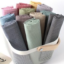 자투리 면20수선염2mm 레트로깅엄체크 택1, 면20수선염2mm 레트로깅엄체크 베이지