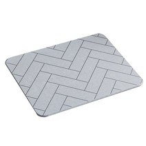 델리아리빙 욕실 주방 현관 규조토 발매트, 헤링본연그레이-L, 1개