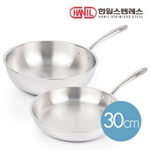 [한일스텐레스] 올파이브 통오중 스텐후라이팬 2종세트(30후+30궁), 상세 설명 참조, 상세 설명 참조