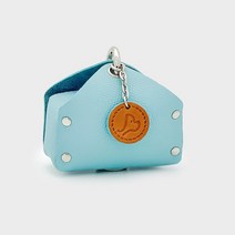 [국내제작] 헤이루프 프리미엄 가죽 풉백 헤이풉백 배변봉투 케이스 파우치, 비치블루