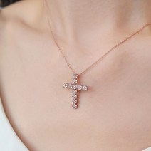 세인트메리 실버925 14k 로즈골드 십자가 목걸이