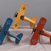엔티크 비행기 21.3x17.7x9cm 옛날비행기 고전비행기, 옐로우