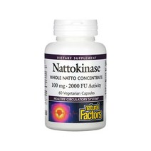 내추럴팩터스 Natural Factors 나토키나제 100mg 60베지캡슐 나토키나아제 발효 콩 낫토 피브린용해 효소 Nattokinase