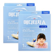 일동제약 메디터치 A 1mm 폼 10 x 10cm 2개 + 반창고닷컴 안전가위 두툼한 폼 드레싱 세트, 1세트