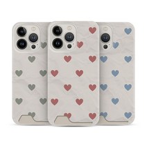 주문제작 디자인 전사 엠스킨 아이보리 하트 패턴 언더 카드 하드 케이스