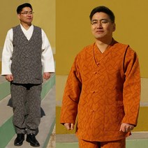 [K-22]남성용 도비 자가드 브이넥 투피스(쓰리피스)/생활한복/개량한복