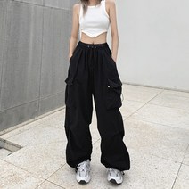 메이리앤 여성 카고바지 Y2K 빅사이즈 오버핏 와이드 팬츠