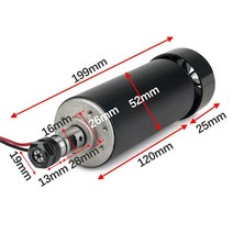 CNC조각기 각인기CNC 100V 500W 공냉식 스핀들 모터 속도 제어 전원 공급 장치 조각 기계용 52Mm 클램프 ER, 한개옵션0