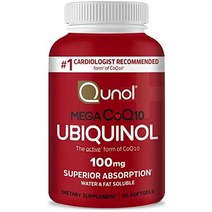 ubiquinol coq10 100mg 소프트젤 qunol 메가 ubiquinol 100mg - 우수한 흡수 - 심장 건강을 위한 코엔자임 q10의 활성 형태 amp 건강한 -, 60카운트(1팩)
