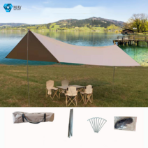 MAY SHOP 선루프 야외 천막 텐트 캠핑 휴대용 캠핑 피크닉 워터프루프 선루프 두꺼운 선루프 차양막, 3m*3m, 퀵샌드 골드