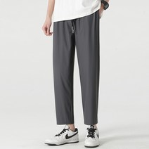 원단좋은 남자 냉장고 바지 시원한 여름 밴딩 빅사이즈 편한 스판 아이스 쿨 일자 슬랙스 팬츠