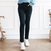 소녀줌마 85자수 스판 본딩기모 반배기 청바지