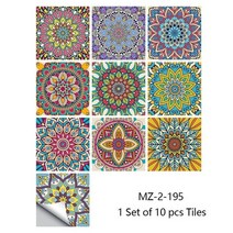 표인트벽지 주방벽 스티커 벽 아트 욕실 화장실 럭셔리 벽돌 방수 위생다채로운 만다라 홈, mz-2-195, 30cmx30cmx10pcs