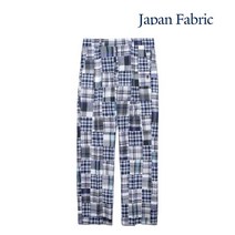 YALE 득템의 장 JAPAN FABRIC MADRAS PATCH WORK TAPERED SLACKS BLUE YC8PT0019NA