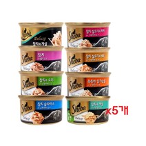 쉬바 캔 85g 5개 고양이간식캔 고양이주식캔 닭고기, 참치살코기와통새우