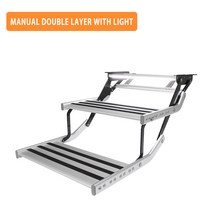 TYTXRV 캠핑액세서리 야외 관광 캐러밴계단 알루미늄 합금 비 슬립 사다리 접이식 LED, Double layer and LED