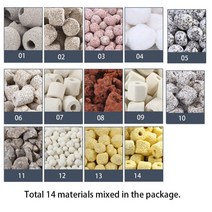 외부여과기 100g 250g 14 수족관 바이오 공 필터 용 생화학 볼 미디어 물고기 탱크용 액세서리, [01] 100g, [01] 14 types mixed