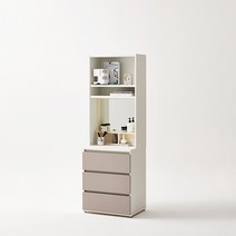 한샘 티오 서랍 화장대장 5단 60cm (컬러 택1), 화이트/그레이(D)