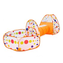 그릿(Grit) 어린이 터널 놀이 텐트 장난감 완구 볼풀 겸용 놀이방 실내텐트, 주황색