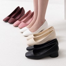 4cm 베이직 스퀘어토 청키 통굽 데일리 미들힐