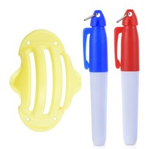 골프거리측정기 거리측정기 1set 골프 볼 라인 마커 트리플 트랙 3 크롬 스텐실 + 2pcs 마커 펜 골프 퍼팅 포지셔닝 보조 야외 골프 스포츠 도구, 노란색, 1.YELLOW
