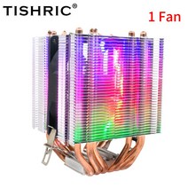 에어 쿨러 2/4/6 히트 파이프 C 팬 115x/2011/x99 프로세서 AM3 히트싱크 RGB 냉각 호환, 6 Heat Pipes 1 Fan_LGA115X1200