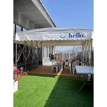 캐노피 자바라 텐트 그늘막 행사용 접이식 대형타프, 4mX3mX2.5m 철제 프레임+천