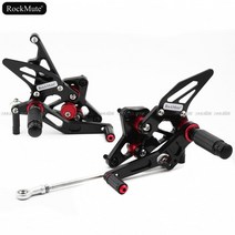 [해외]스즈키 gsx1300r 하야부사 2008-2018 cnc 조정 가능한 발판 시프트 레버 브레이크 페달 풋 페그 리어 세트 용 오토바이 리어 세트, 검은 색