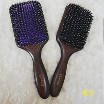 [롤킹]엘리야 돈모 쿠션브러쉬 헤어 고급 사각 브러쉬(퍼플 블랙), 퍼플